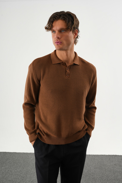 Redline Πλεκτό μακρυμάνικο πουλόβερ Holt oversized καφέ