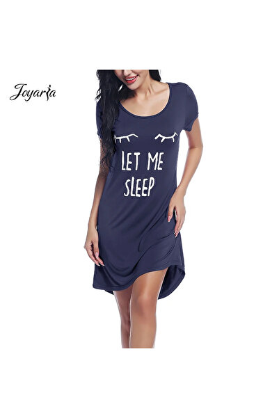 OEM Women's loose sleep shirt, made of soft material, blue S