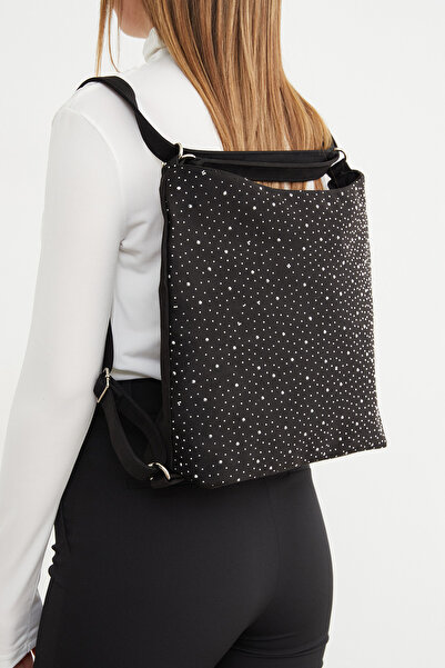 Fulla Moda Stone Embroidered Suede Sleeve and Backpack