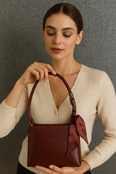 VELVET RUSH Women's Scarf Detail Stylish Design Shoulder Bag Modern and Elega...