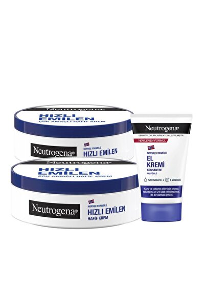 Neutrogena Hızlı Emilen Bakım Kremi x2 Adet + El Kremi Parfümlü 50 ml