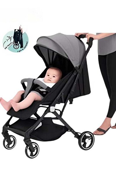 hibobi Lightweight Foldable Baby Stroller, 0–3Y Travel, Four-Wheel Suspension, One-Click Fold, 5-Point Belt