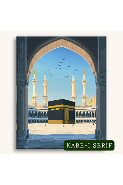 tuvart Sayılarla Boyama Seti İslami Eserler 40x50cm, - Kabe-i Şerif
