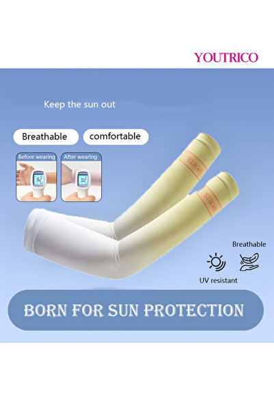 Youtrico قفازات جليدية مانعة للأشعة فوق البنفسجية للذراعين للقيادة/ركوب الدراجات