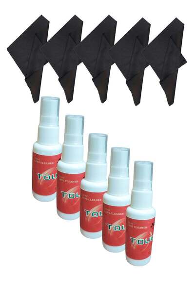 Touch 5 Pieces of Eyeglasses Lens Cleaner or Any Glass Surface Cleaner Plus 5 Cleaning Cloths or Nap