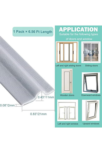 Generic Self Adhesive Window Gap Sealing Strip Windproof Seal Strip Weather Stripping Door Seal Strip 2M