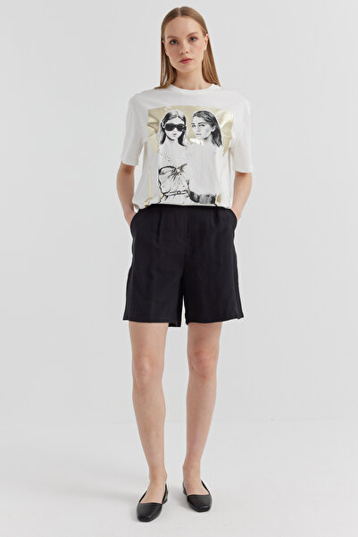 PAULMARK Γυναικείο σορτς με λεπτομέρειες με πλισέ