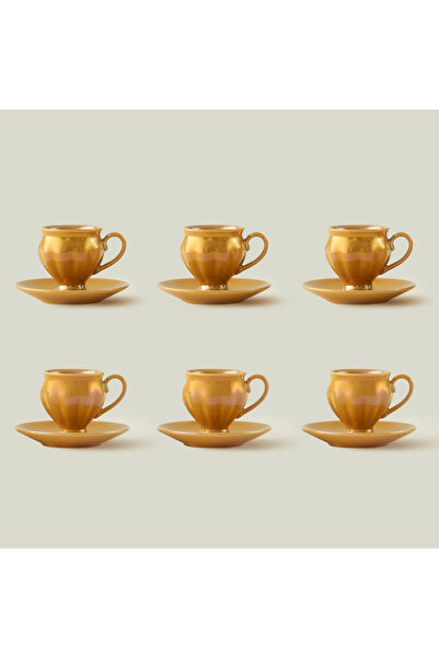 Bella Maison Clara 6'lı Kahve Fincanı Seti Hardal (90 cc)