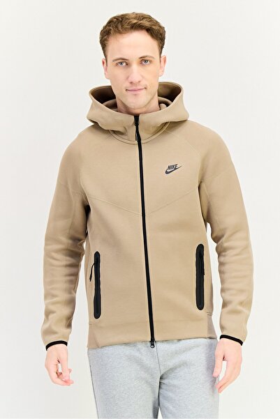 Nike Men Sportswear Fit Long Sleeve Outdoor Full Zip Hoodie, Tan