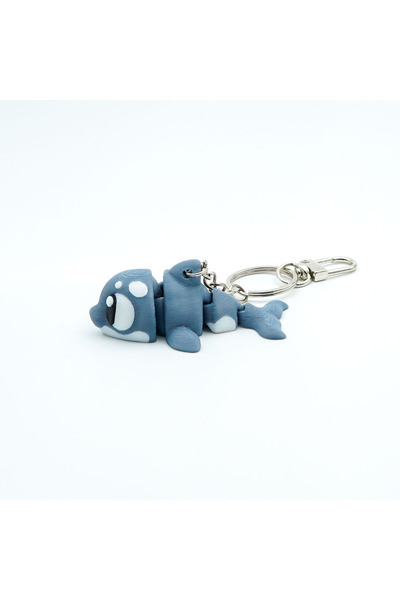 OEM Fish Keychain, Articulated Figurine, 3D, Flexi Keychain for Backpack, Blue