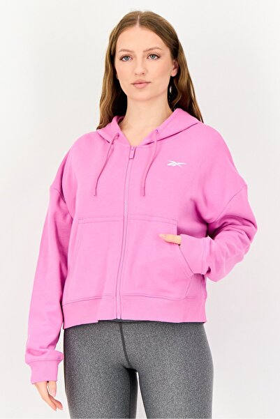 Reebok Women Sportswear Fit Long Sleeve Training Hoodie, Blush Pink
