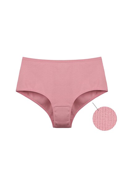 Donella Pachet de 5 talie înaltă Bumbac material elastic tricotaj cu striații Chiloți pentru femei 0632P