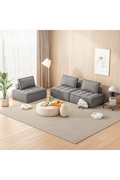 Sheinhome 1 Lazy Sofa (Living Room Edition), Tofu Block Design Sofa, Ergonomic Gray Compression Sofa