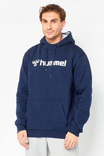 hummel Men Sportswear Fit Long Sleeve Outdoor Hoodie, Navy