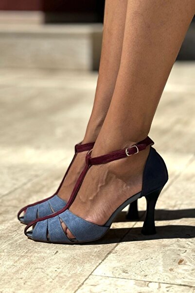 Gökhan Talay Princess Women's Classic Heeled Shoes Blue Suede