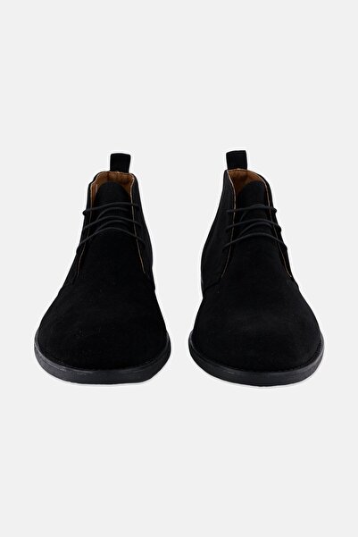 TopMan Men Slip On Suede Ankle Boots, Black