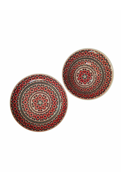 OEM Red ethnic ceramic dinnerware set