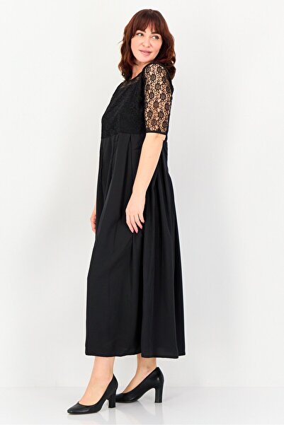 freesoul Women Laced Detail Maxi Dress, Black