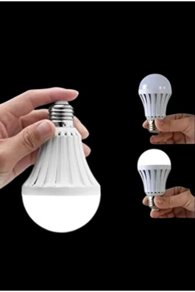 Axe Tools Beyaz 9W E27 220V Şarjlı LED Ampul 6500K – Kesinti Anında Otomatik ...