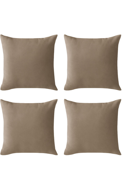 De'Vor طقم أغطية وسائد من فرو المنك مكون من 4 قطع - بسحاب مخفي - ملمس مخملي