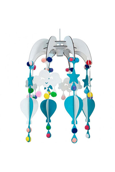Otto Children's chandelier Dream, MDF, LED, max. 40 W, E27, blue