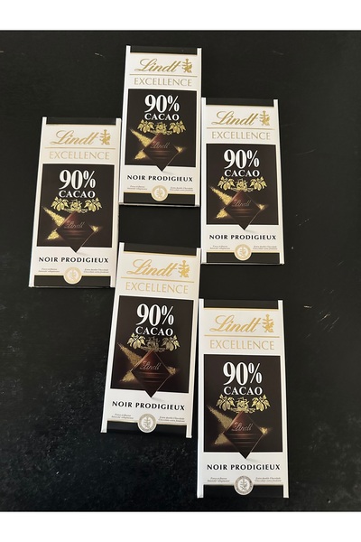 Lindt Excellence 5 قطع من شوكولاتة ليندت إكسيلسي الداكنة 90%