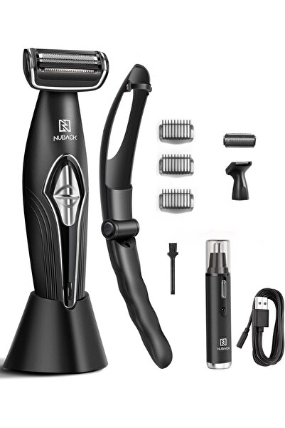 Generic NUBACK Back Shaver for Men, Long Handle, Wet & Dry Electric Back Hair Trimmer (Black)