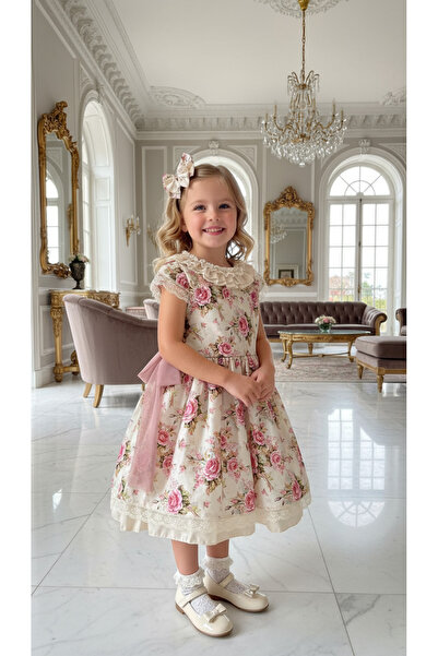 HÇ Hülya Çelik KİDSWEAR 2018 Girl's Floral Patterned Dress