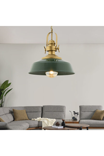 Retrolamp RTA107-106 Yeşil Avize Tekli Sarkıt Salon Mutfak Cafe Lamba Dekoratif Aydınlatma Salon Mutfak Avize