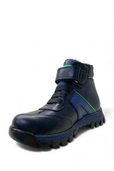 Tuğba Ortopedi 810 Orthopedic 100% Genuine Leather Boys' Navy Blue Boots