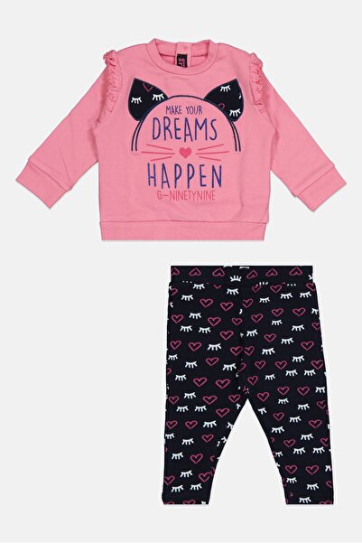 GURU Toddlers Girl 2 Pcs Graphic Print Top And Leggings Set, Multicolor