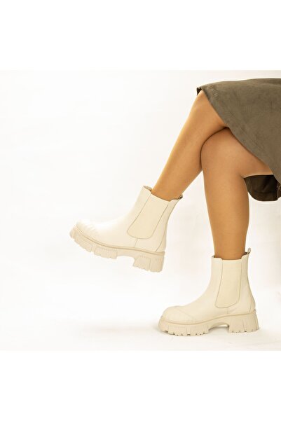 TwoEgoist Genuine Leather 6.5 cm Thick Sole Long Women's Chelsea Boots