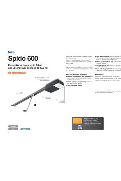 NİCE SPIDO1000 garage door automation up to 15sqm