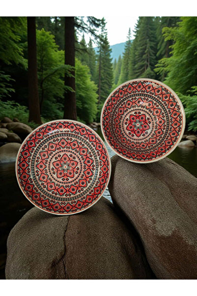 OEM Red ethnic ceramic dinnerware set