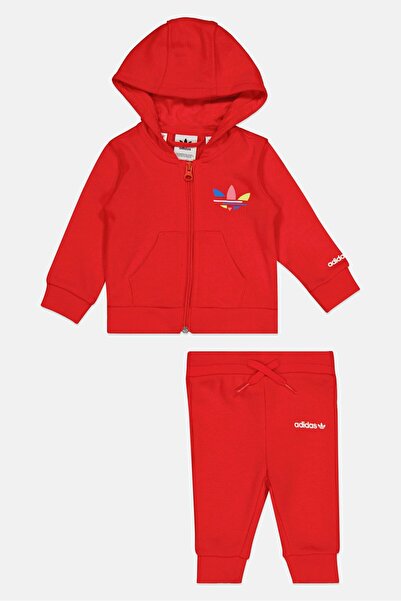 adidas Toddler Boy 2 Pieces Sportswear Brand Logo Tracksuits, Red