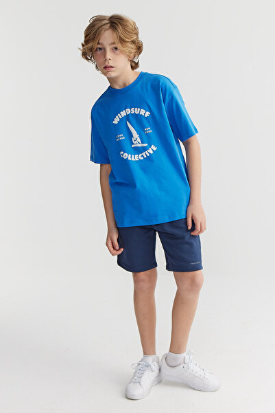 PAULMARK Pantaloni scurți pentru băieți cu șireturi în talie