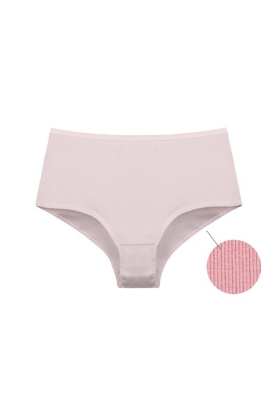 Donella Pachet de 5 talie înaltă Bumbac material elastic tricotaj cu striații Chiloți pentru femei 0632P