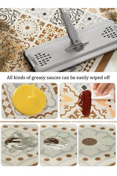 Generic 2Pcs Kitchen Rug Set Non-Slip Diatom Mud Bath Mat Floor Runner Quick Drying 40x60cm+40x120cm