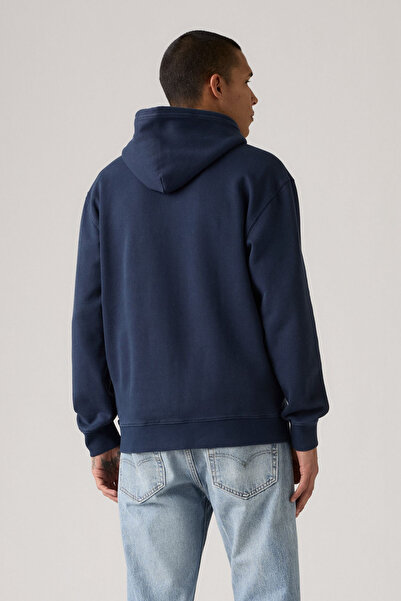 Levi's Чоловічий розслаблений темно-синій худі з капюшоном