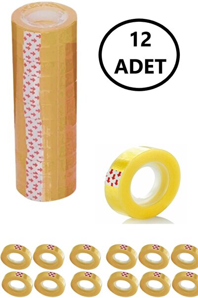GÜZELYÜZ AVM Para Bandı 12mmx30yard 12 Adet Büro ve Kırtasiye Bandı Şeffaf Bant