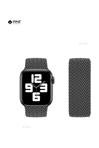 ineix Braided Solo Loop Stretchable Replacement Strap For Apple Watch 42, 44mm Length 135mm