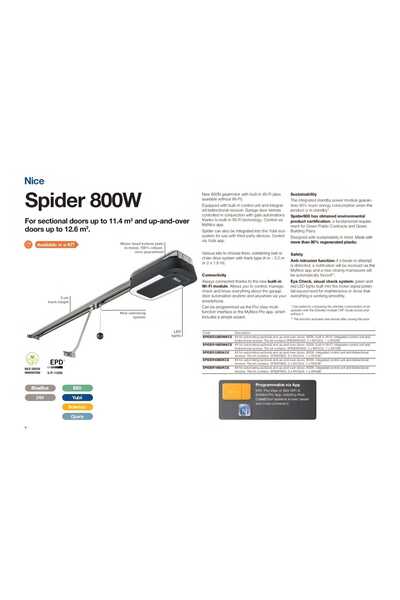 NİCE SPIDER 800 WKLT garage door automation built-in WIFI