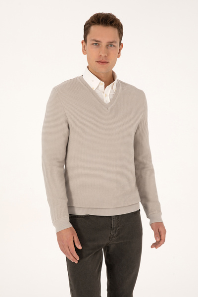 U.S. Polo Assn. Men's Stone Sweater 50315028-Vr049
