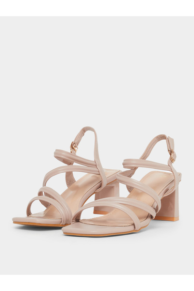 Styli Plain Strappy Block Heel Sandals