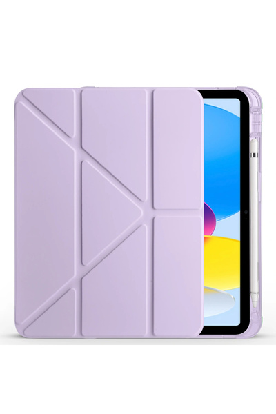 one depot only for quality life حافظة لجهاز iPad 10.9 2022 (الجيل العاشر) ثلاثية الطي مع حامل حجرة القلم