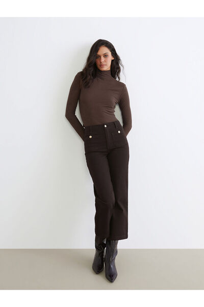 LC Waikiki Brown Wideleg Women's Jean Trousers