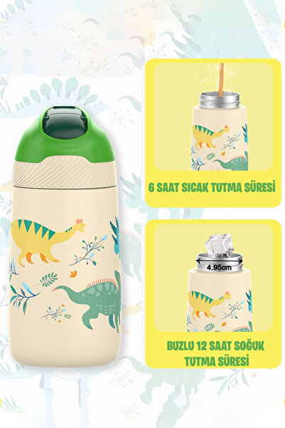 Vagonlife 2-PACK SET 350 ML Children's Straw Steel Flask Stainless Steel Thermos 5 Different Colors 2055-350ML