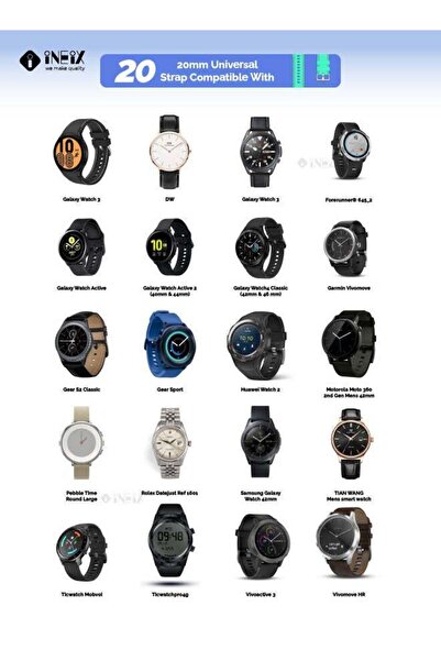 ineix Silicone Replacement Strap For Universal 20 mm