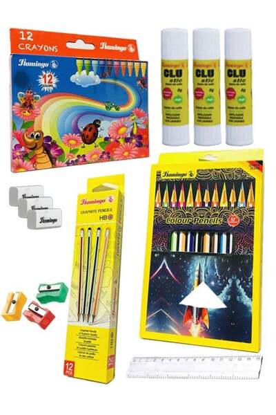 Flamingo School Stationary Kit 13 in 1 (46pcs) FL04