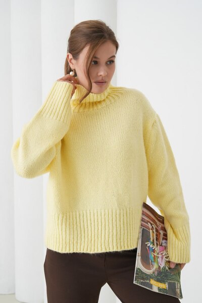 Miss Allos Women's High-Rise Soft Textured Knitwear Sweater